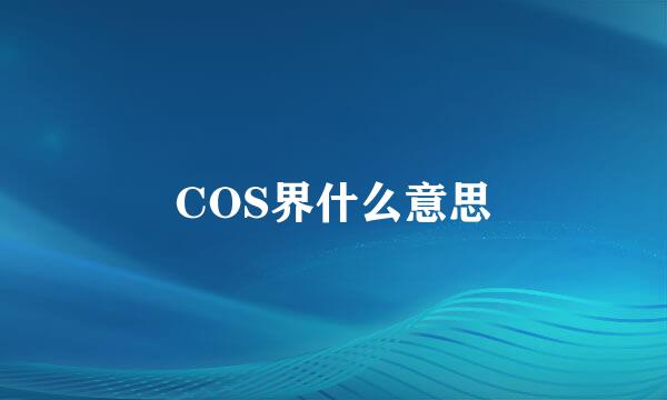 COS界什么意思