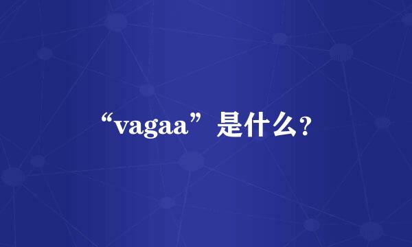 “vagaa”是什么？