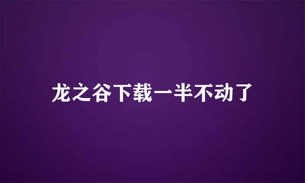 龙之谷下载一半不动了