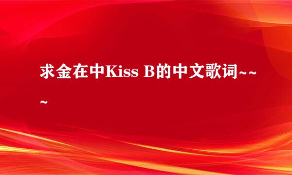 求金在中Kiss B的中文歌词~~~