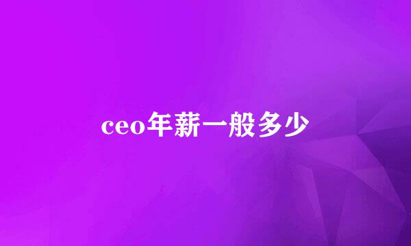 ceo年薪一般多少