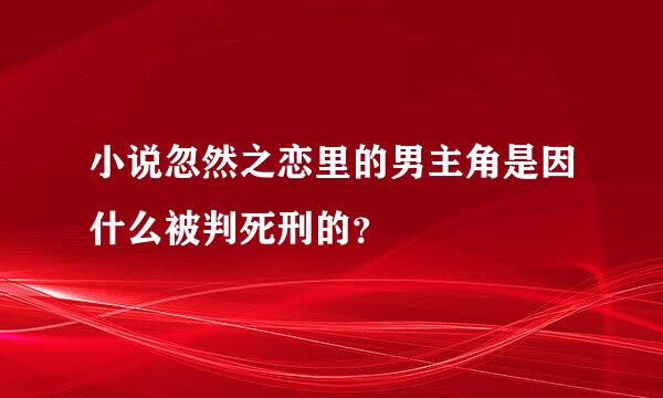 小说忽然之恋里的男主角是因什么被判死刑的？