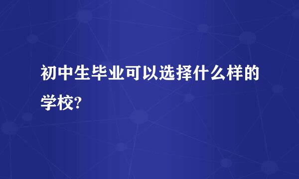 初中生毕业可以选择什么样的学校?