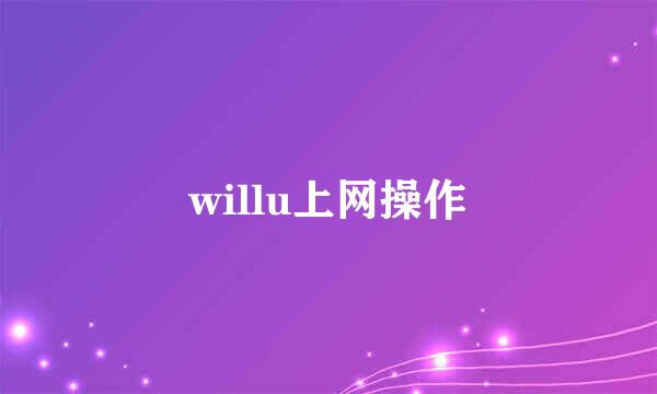 willu上网操作