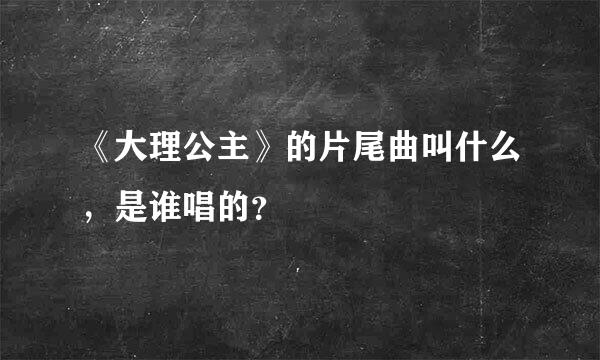 《大理公主》的片尾曲叫什么，是谁唱的？