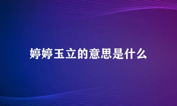 婷婷玉立的意思是什么