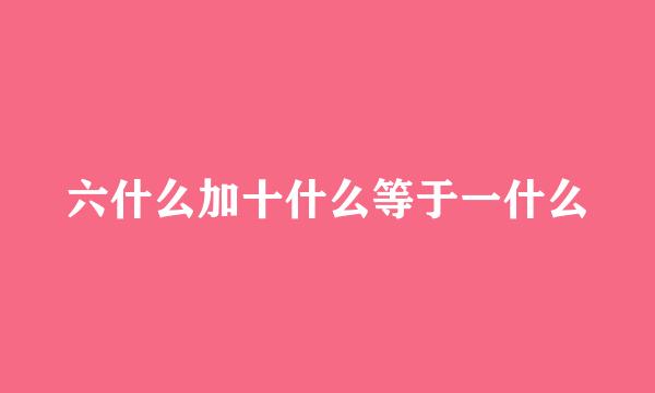 六什么加十什么等于一什么