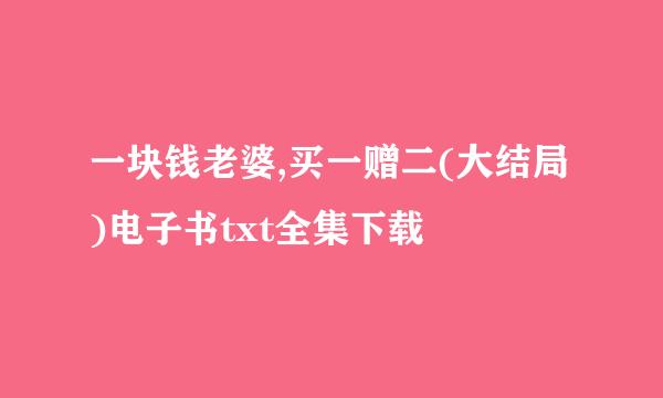 一块钱老婆,买一赠二(大结局)电子书txt全集下载