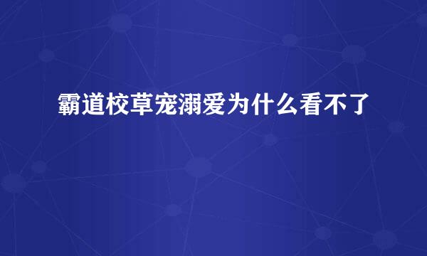 霸道校草宠溺爱为什么看不了