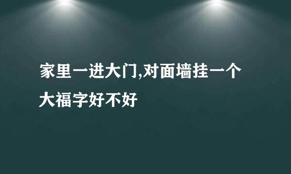 家里一进大门,对面墙挂一个大福字好不好