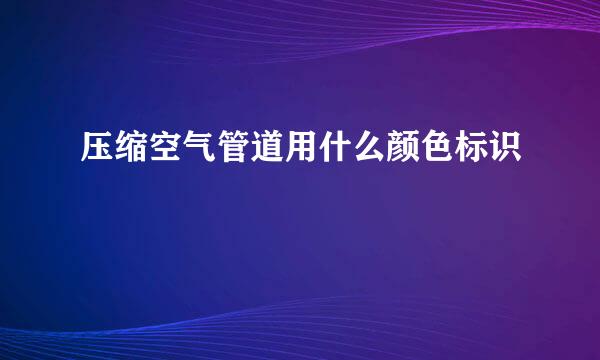 压缩空气管道用什么颜色标识