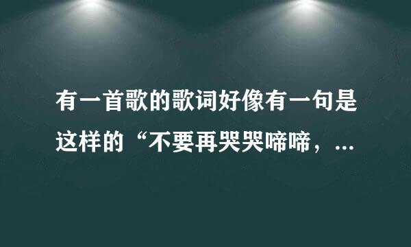 有一首歌的歌词好像有一句是这样的“不要再哭哭啼啼，大步大步（大风大雨)走下去