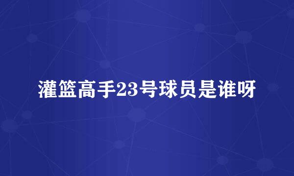 灌篮高手23号球员是谁呀