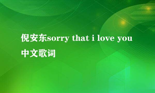 倪安东sorry that i love you中文歌词