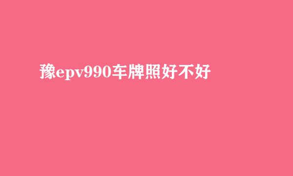 豫epv990车牌照好不好