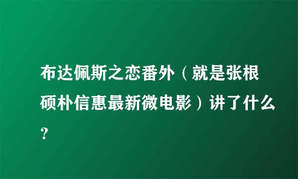 布达佩斯之恋番外（就是张根硕朴信惠最新微电影）讲了什么？