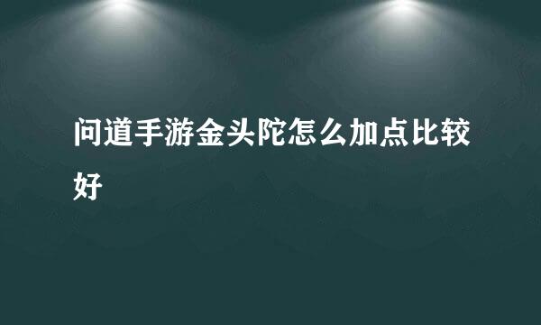 问道手游金头陀怎么加点比较好