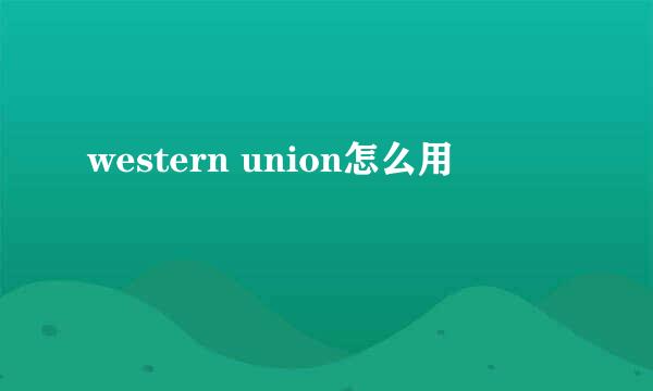 western union怎么用