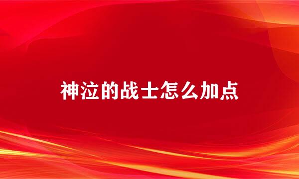 神泣的战士怎么加点