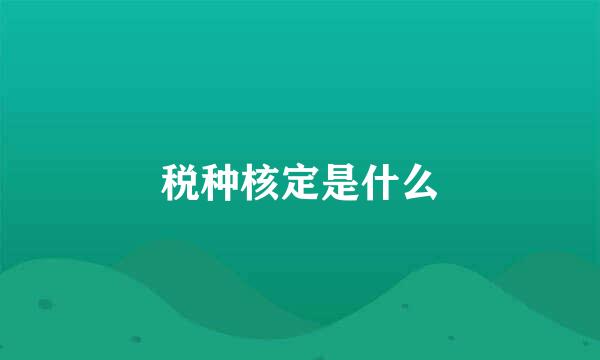 税种核定是什么