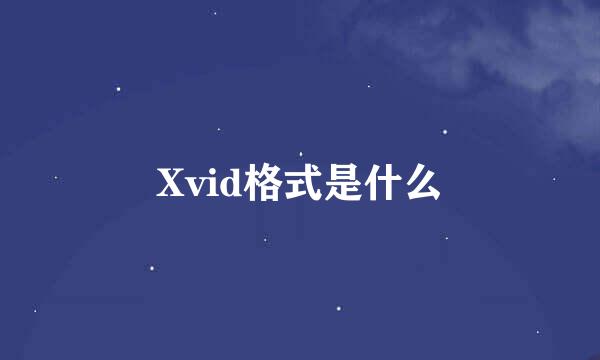 Xvid格式是什么