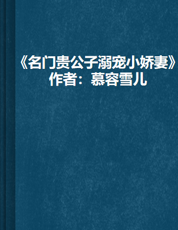 《名门贵公子溺宠小娇妻》txt下载在线阅读全文，求百度网盘云资源