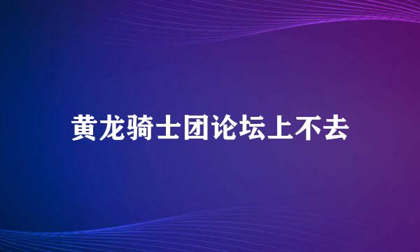 黄龙骑士团论坛上不去