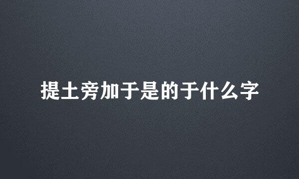 提土旁加于是的于什么字