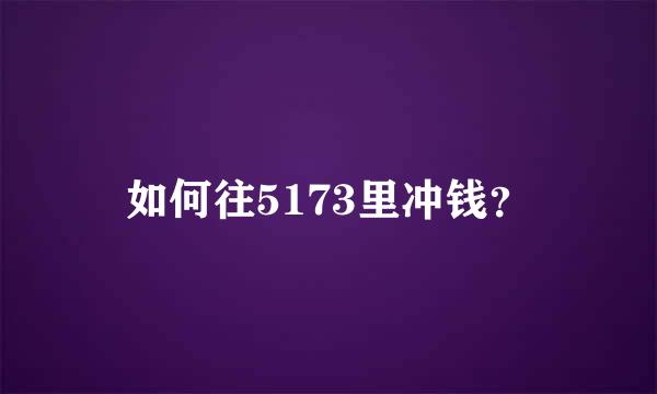 如何往5173里冲钱？