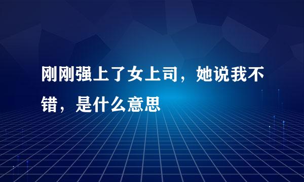 刚刚强上了女上司，她说我不错，是什么意思