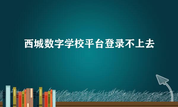 西城数字学校平台登录不上去