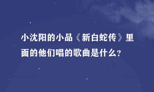 小沈阳的小品《新白蛇传》里面的他们唱的歌曲是什么？