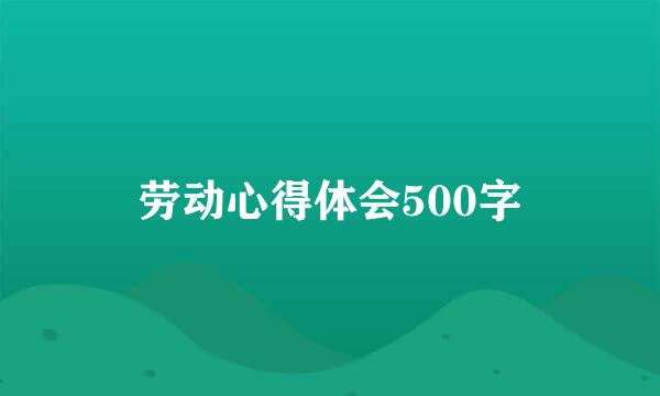 劳动心得体会500字