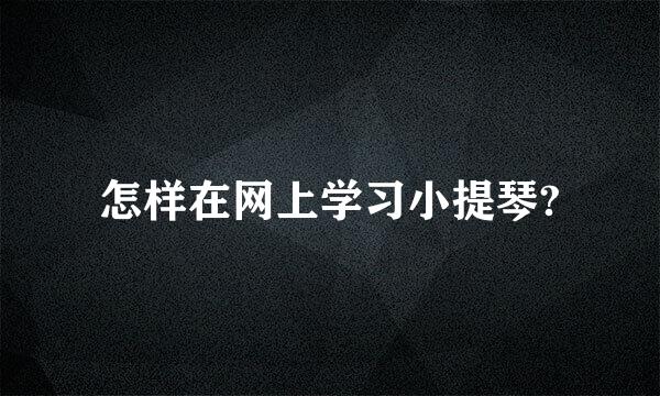 怎样在网上学习小提琴?