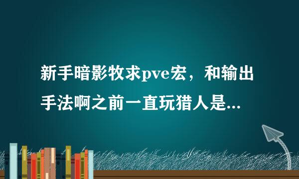 新手暗影牧求pve宏，和输出手法啊之前一直玩猎人是用宏和手动结合的，暗影牧师有没有这样的宏