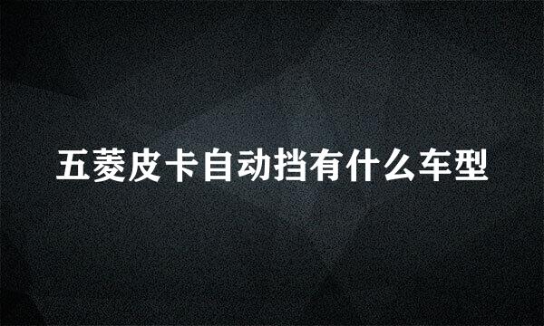 五菱皮卡自动挡有什么车型