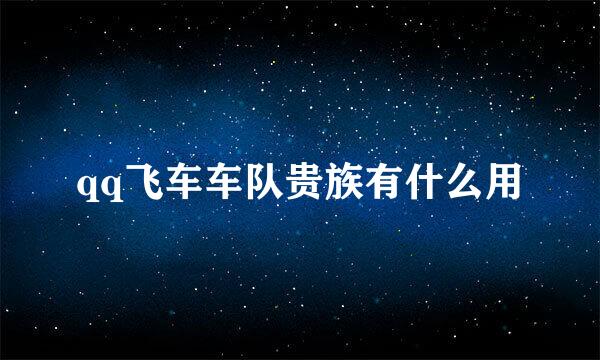 qq飞车车队贵族有什么用