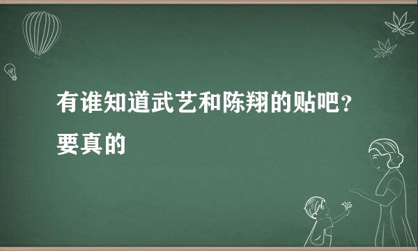 有谁知道武艺和陈翔的贴吧？要真的