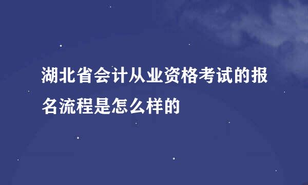 湖北省会计从业资格考试的报名流程是怎么样的