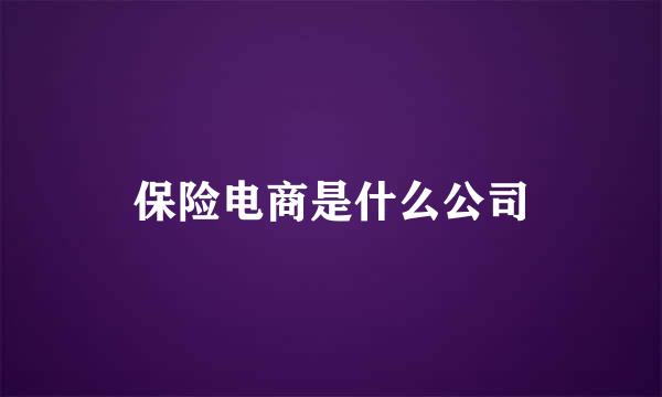 保险电商是什么公司