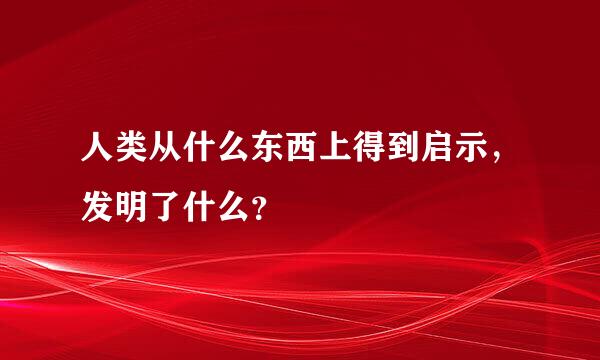 人类从什么东西上得到启示，发明了什么？