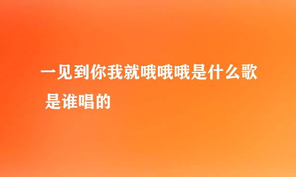 一见到你我就哦哦哦是什么歌 是谁唱的