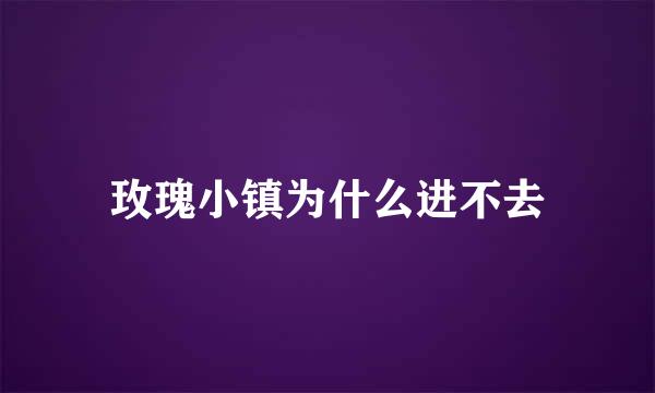 玫瑰小镇为什么进不去