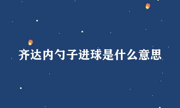 齐达内勺子进球是什么意思