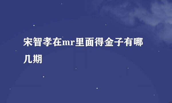 宋智孝在mr里面得金子有哪几期