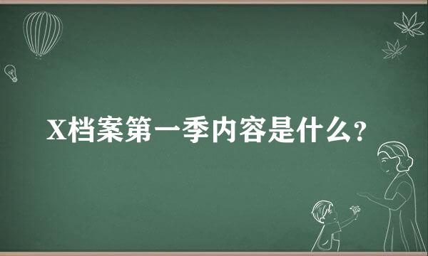 X档案第一季内容是什么？