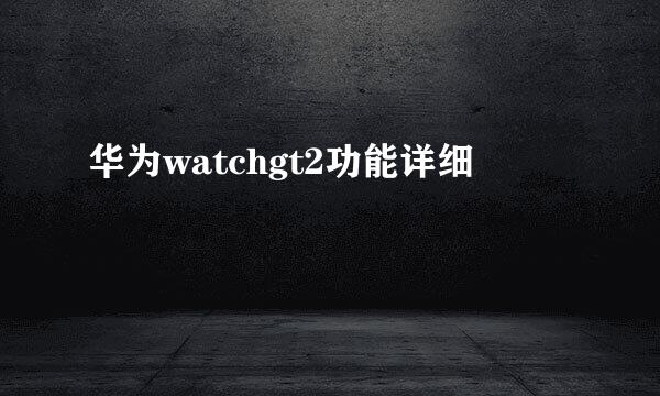 华为watchgt2功能详细