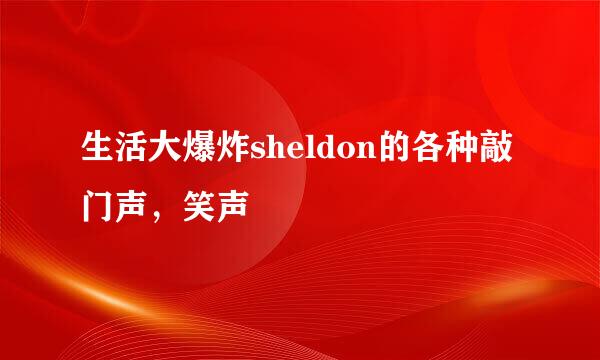 生活大爆炸sheldon的各种敲门声，笑声