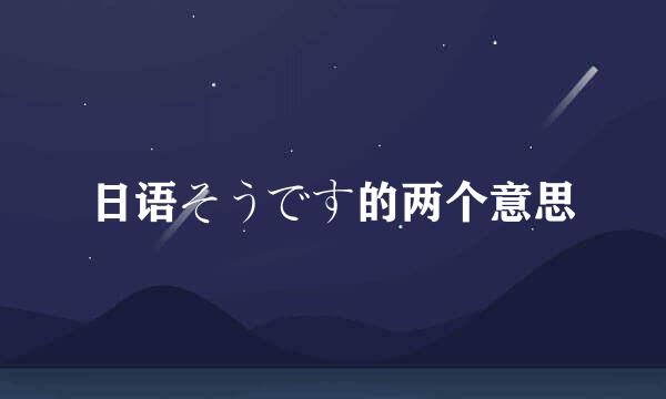 日语そうです的两个意思