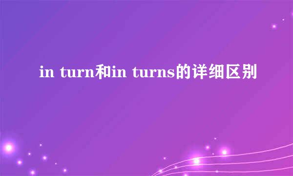 in turn和in turns的详细区别